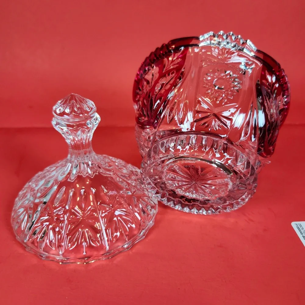 Vintage Anna Hütte Bleikristall lead crystal candy dish, made‎ in Germany.